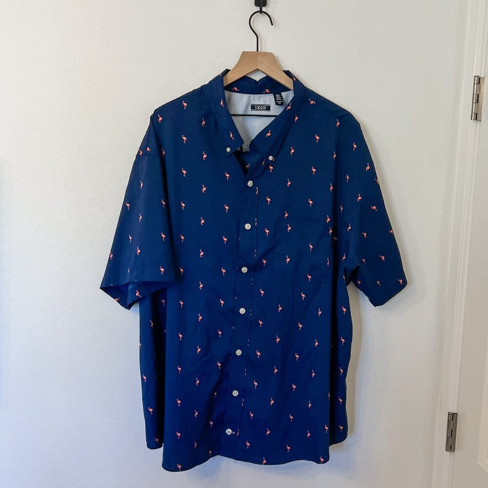 IZOD Flamingo Short Sleeve‎ Button Down
